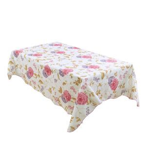 Vinyl Rectangular Tablecloth 54 x 71 Inch Floral Printed Waterproof Tablecloth